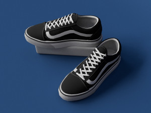 Shose VansOldSkool Black Modelo 3D