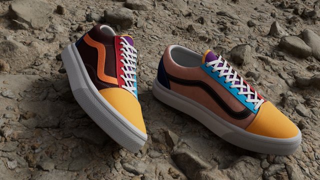 VansVaultOld Skool Multicolor Shose Modèle 3D .c4d .max .obj .3ds .fbx .stl .blend 
