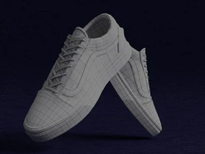 VansVaultOld Skool Multicolor Shose 3D Model