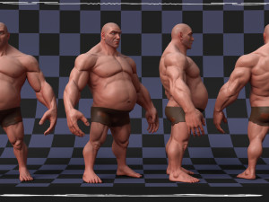 Stylized Fat Man Anatomy Game 3Dモデル