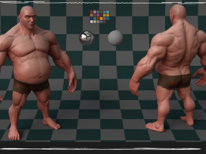 Stylized Fat Man Anatomy Game 3D Model