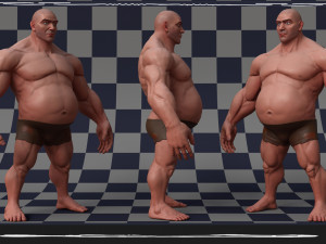 Stylized Fat Man Anatomy Game 3D Model