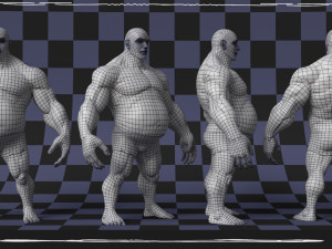 Stylized Fat Man Anatomy Game 3D Model