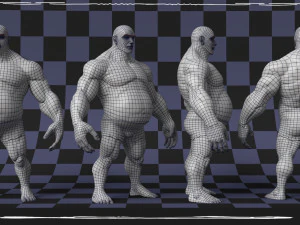 Stylized Fat Man Anatomy Game 3D Model