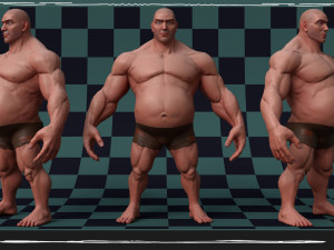 Stylized Fat Man Anatomy Game 3D Model