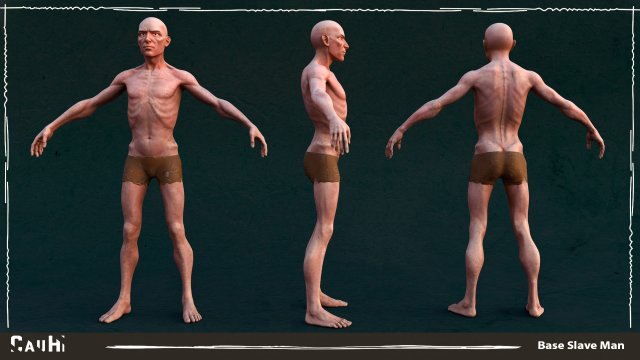 Stylized SlaveMan Anatomy Game 3D Model .c4d .max .obj .3ds .fbx .stl .blend 