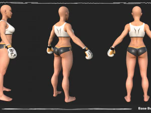 Character Girl Boxing Strong 3D Model