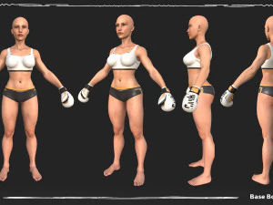 Character Girl Boxing Strong 3D Model