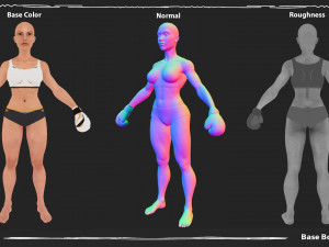 Character Girl Boxing Strong Modello 3D