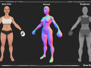 Character Girl Boxing Strong 3D Model