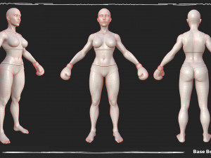 Character Girl Boxing Strong Modello 3D