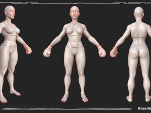 Character Girl Boxing Strong 3D Model