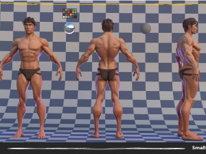 Muscle Male Basemesh Low-poly Modello 3D