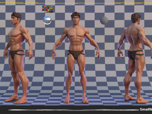 Muscle Male Basemesh Low-poly Modello 3D