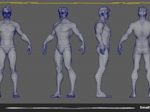 Muscle Male Basemesh Low-poly Modello 3D