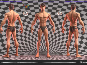 마른 근육맨 베이스메쉬 3D 모델