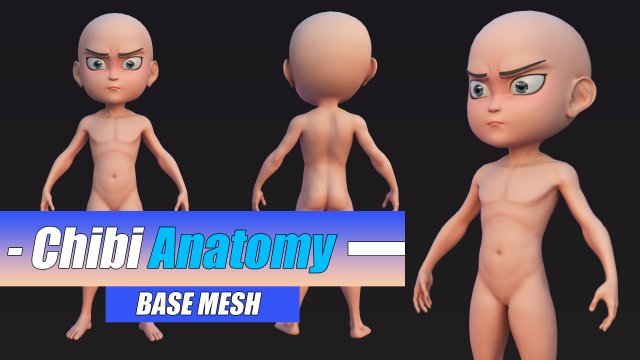 Body Boy Style Chibi Model 3D .c4d .max .obj .3ds .fbx .stl .blend 