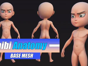 Body Boy Estilo Chibi Modelo 3D
