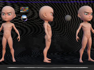 Body Boy stile Chibi Modello 3D