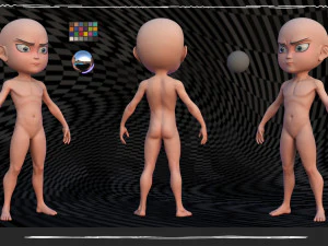 Body Boy stile Chibi Modello 3D