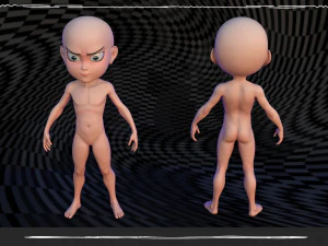 Body Boy stile Chibi Modello 3D