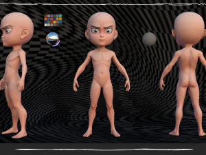 Body Boy stile Chibi Modello 3D