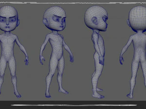 Body Boy stile Chibi Modello 3D
