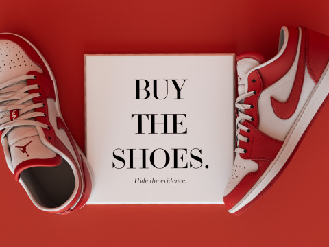 Shoes GymRedWhite Jodan Low Low-poly 3D Model
