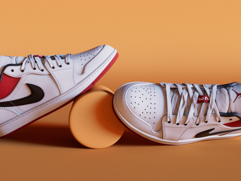 Shoes GymRedWhite Jodan Modelo 3D