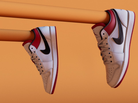 Shoes GymRedWhite Jodan Modelo 3D