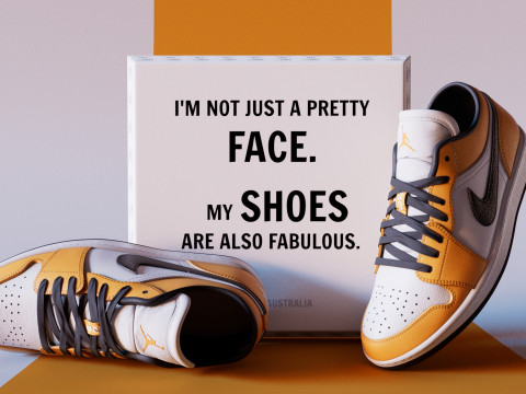 PBR Model Shoes Laser Orange Low-poly 3D Model