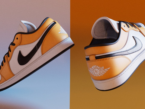 PBR Model Shoes Laser Orange Low-poly Modelo 3D