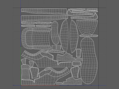 Model Shoes Aluminum For Game and Films 3D Model