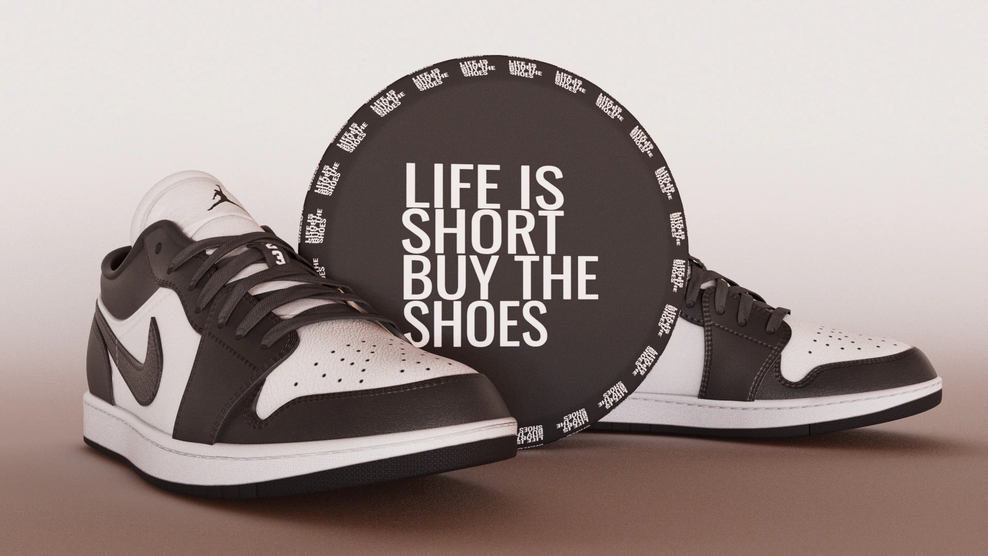 Nike Jordan Low Panda 3D Model .c4d .max .obj .3ds .fbx .stl .blend 
