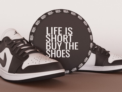 Nike Jordan Low Panda 3D Model