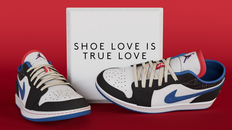 Shoes Nike Jodan Low Blue Sashiko Modelo 3D .c4d .max .obj .3ds .fbx .stl .blend 