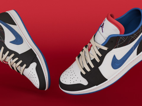 Shoes Nike Jodan Low Blue Sashiko Modelo 3D