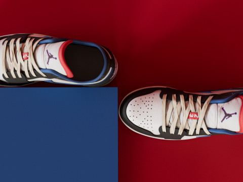 Shoes Nike Jodan Low Blue Sashiko Modelo 3D