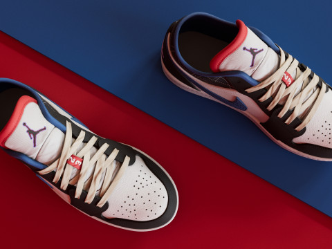 Shoes Nike Jodan Low Blue Sashiko Modelo 3D