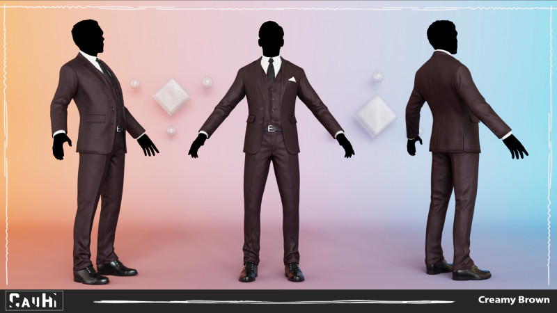 Men Pans with Shirt Blazer and Shoes Vest Burgundy Modelo 3D .c4d .max .obj .3ds .fbx .stl .blend