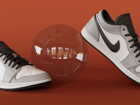 Low Light Smoke Grey Shoes Model 3D Модель