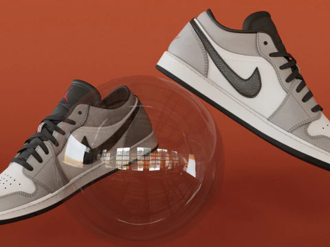 Low Light Smoke Grey Shoes Model 3D Model