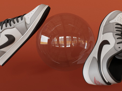Low Light Smoke Grey Shoes Model 3D Модель