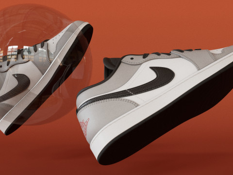Low Light Smoke Grey Shoes Model 3D Модель