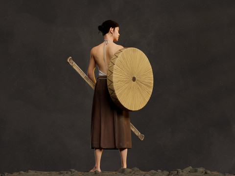 Realistic Asia Model 3D with Skirt Clothing 3D 모델