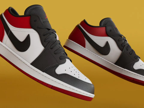 Low BlackToe Shoes 3D Model