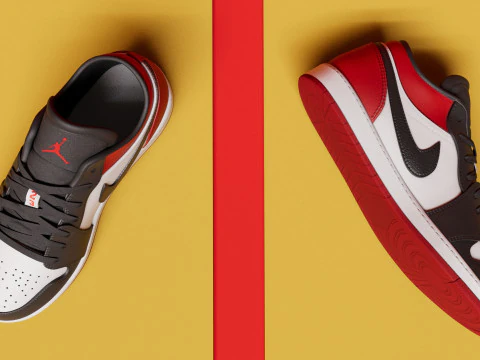 Low BlackToe Shoes 3D Model