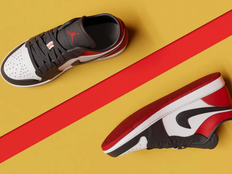 Low BlackToe Shoes 3D Model