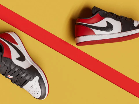 Low BlackToe Shoes 3D Model