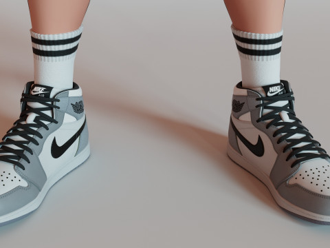 Chibi with Shirt Black shorts Snecker Gray Style Street Fashion Modelo 3D